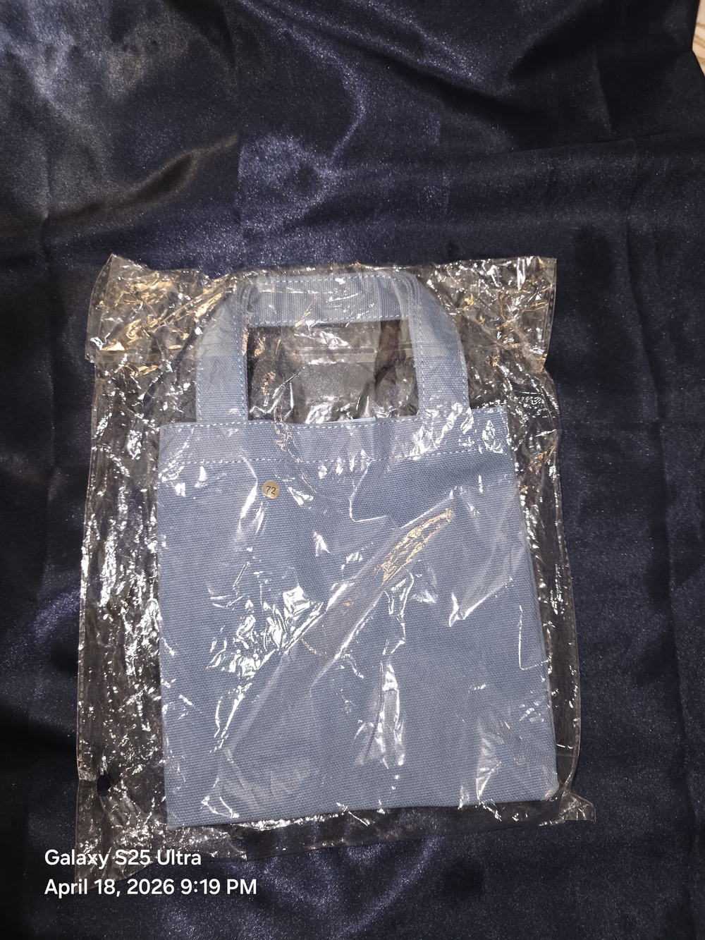 Prada Blue Canvas Mini Tote Bag. New In Plastic. - Picture 3 of 3